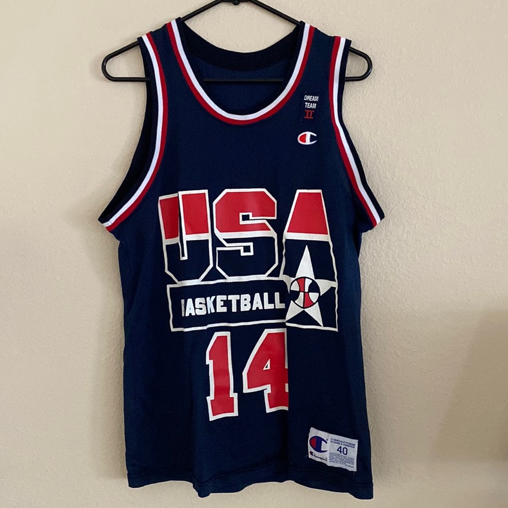 Champion Vintage USA Basketball Alonzo Mourning Kids Jersey Size 40